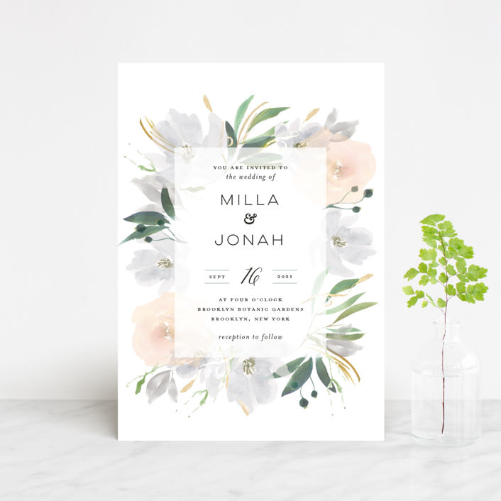 "Grande Botanique" - Wedding Invitations in Mist by Bonjour Paper - Front