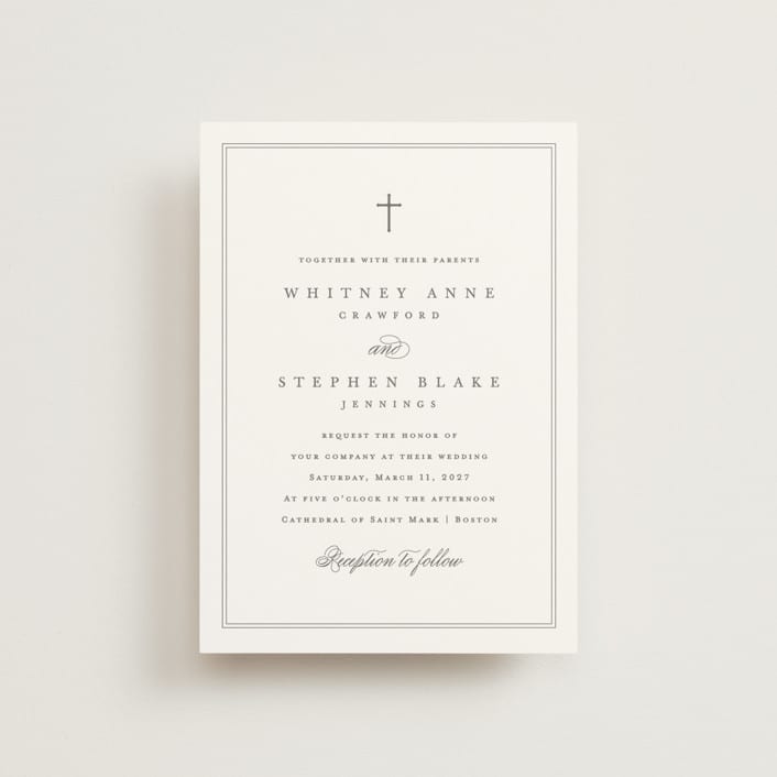 "Crawford" - Wedding Invitations in Ivory by Amy Kross - Front
