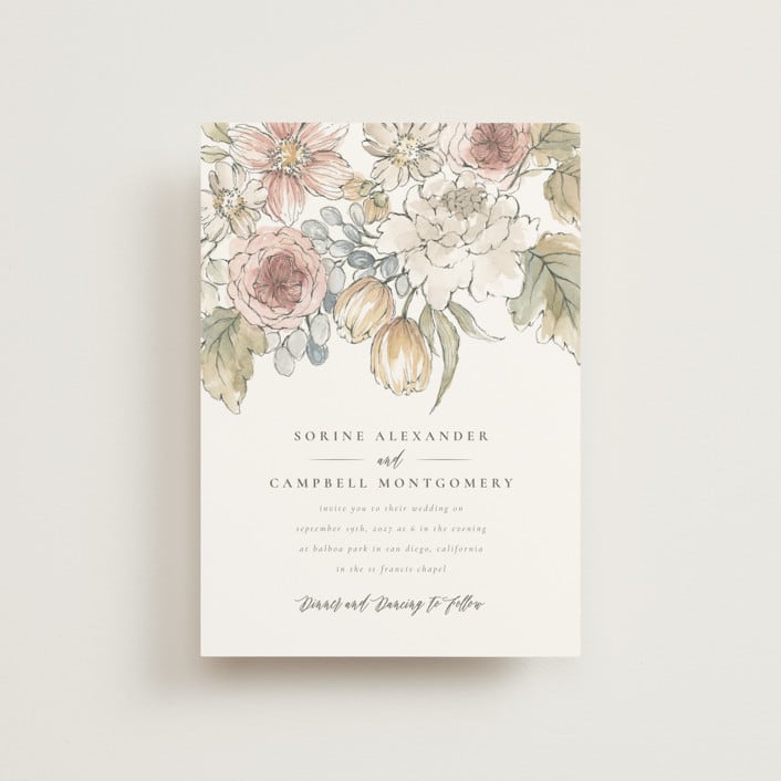 "Summer Garden" - Wedding Invitations in Garden Rose by Wildfield Paper Co - Front