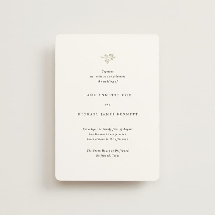 "Sense and Sensibility" - Wedding Invitations in Cloud by Design Lotus - Front