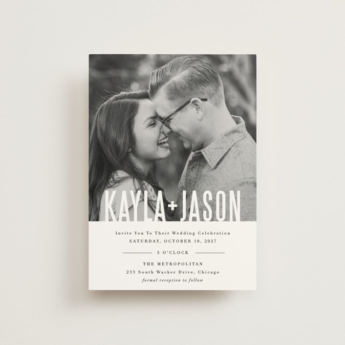 "Monumental" - Wedding Invitations in Cotton by Jessie Steury - Front