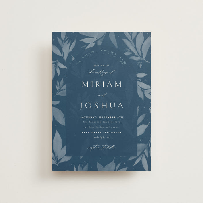 "Linen" - Wedding Invitations in Midnight by Ashley Rosenbaum - Front