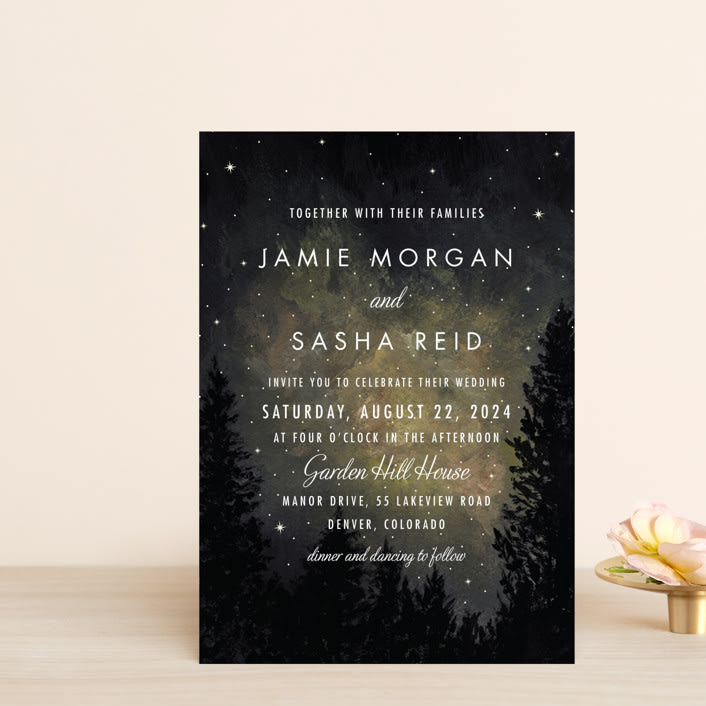 "Starry, Starry Night" - Wedding Invitations in Shadow by Elly - Front