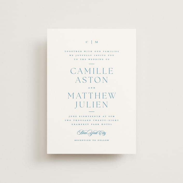 "Gwenyth" - Wedding Invitations in Neptune by Kristie Kern - Front