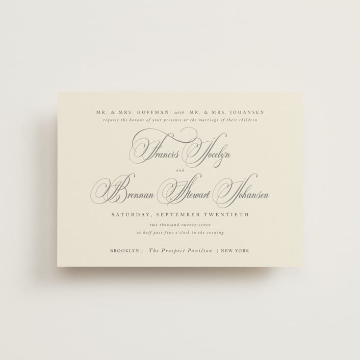 "Wonderful Tonight" - Wedding Invitations in Oreo Creme by Design Lotus - Front