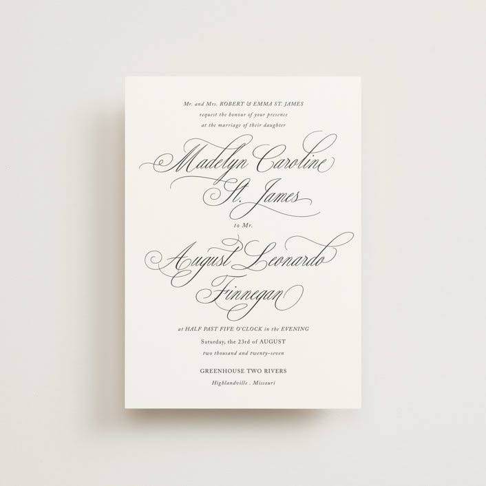 "When I Fall In Love" - Wedding Invitations in Snow Bright by Design Lotus - Front