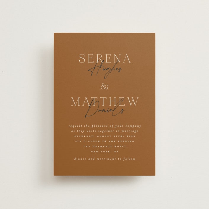 "Modern Traditionalist" - Wedding Invitations in Butterscotch by Morgan Kendall - Front