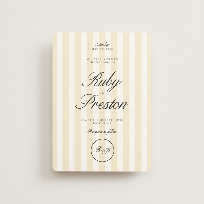 "Elegant and Formal" - Wedding Invitations in Sunshine by Jen Ramsey - Front