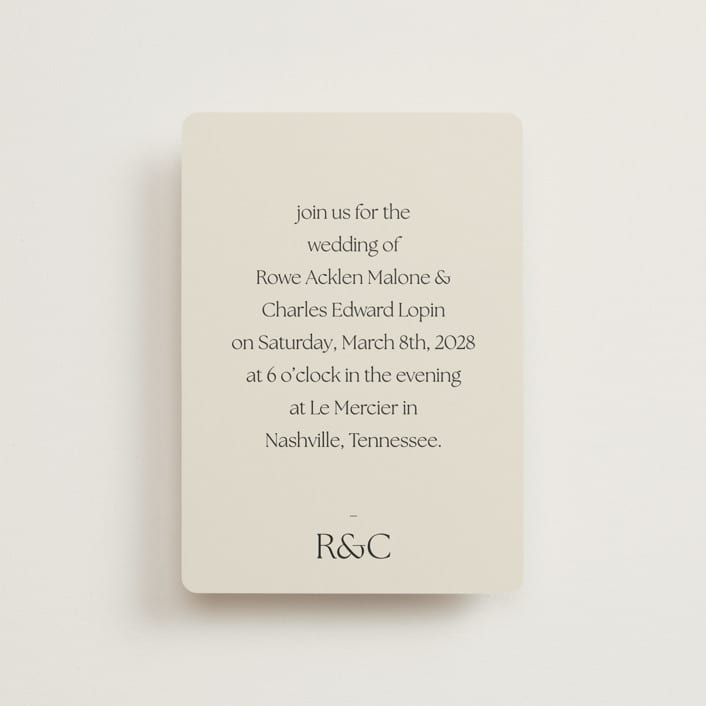 "monogram edit" - Wedding Invitations in Sandstone by Sara Hicks Malone - Front