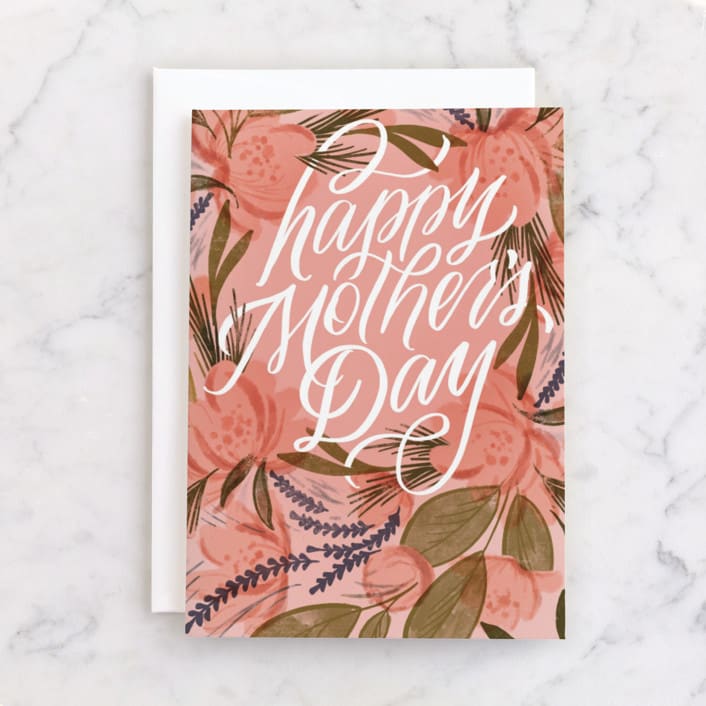 "fresh bouquet" - Single Greeting Cards in Peach by Erin L. Wilson - Front