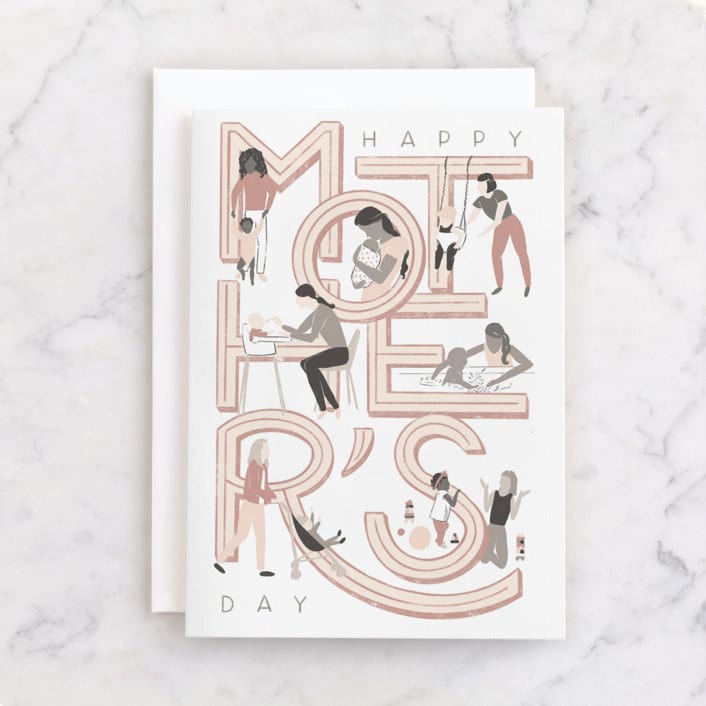 "The First Year" - Single Greeting Cards in Blush by Shiny Penny Studio - Front