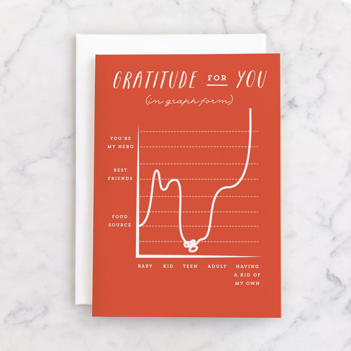 "Appreciation Scale" - Single Greeting Cards in Carrot by Robert and Stella - Front