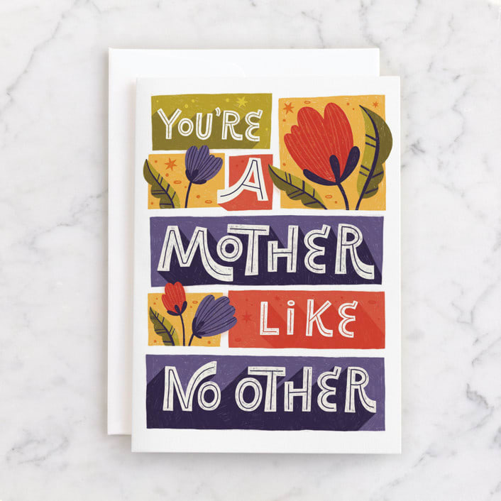 "You're A Mother Like No Other" - Single Greeting Cards in Grape by Jess Gunderson - Front