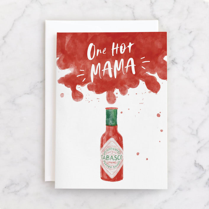 "hot mama" - Single Greeting Cards in Fire by Susan Zinader - Front