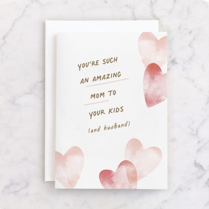 "Mother's heart" - Single Greeting Cards in Coral by Stacey Meacham - Front