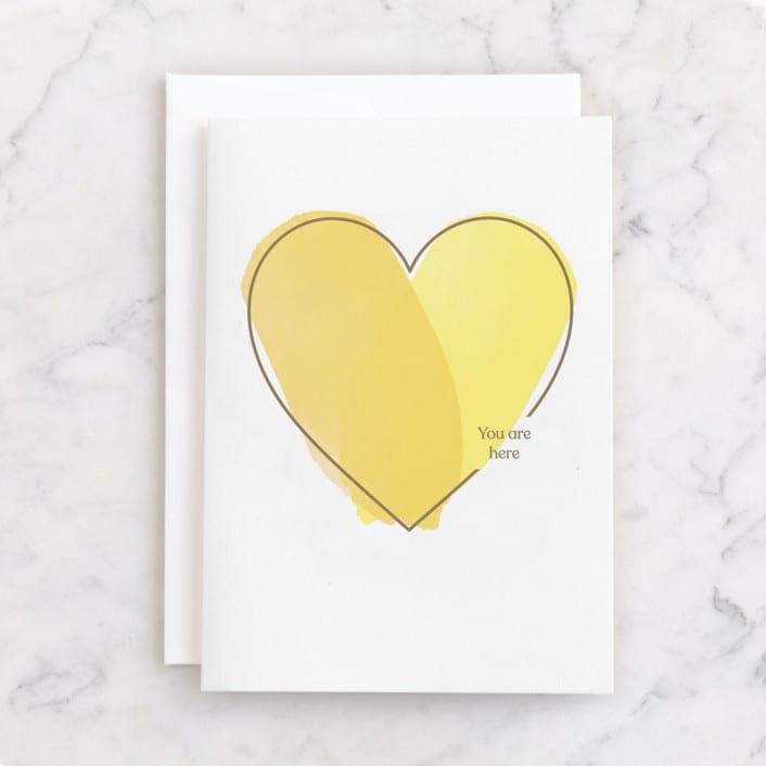 "In My Heart" - Single Greeting Cards in Dandelion by Annie Clark - Front