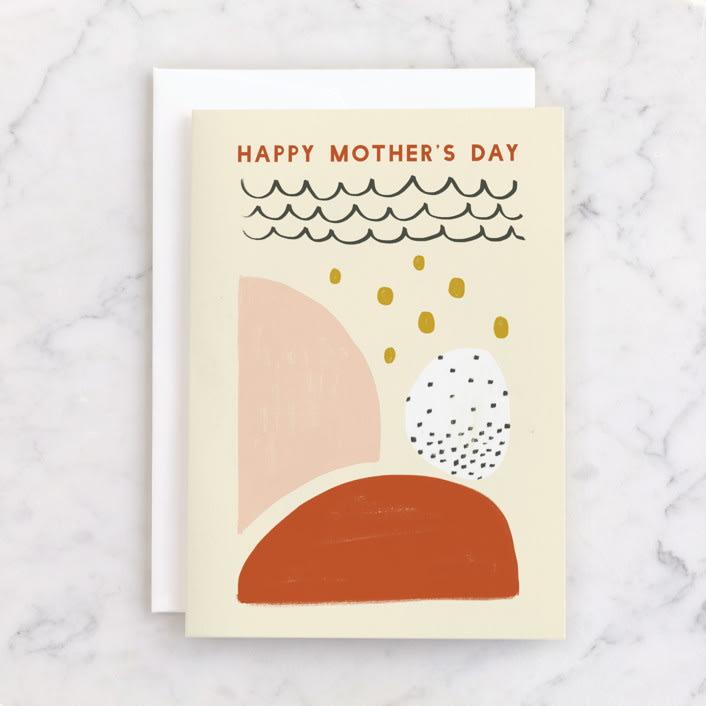"Abstract Shapes for Mom" - Single Greeting Cards in Rust by Coit Creative - Front