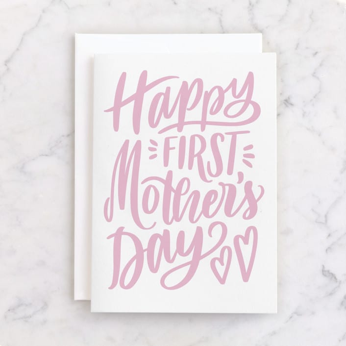 "First" - Single Greeting Cards in Rose by Snow and Ivy - Front