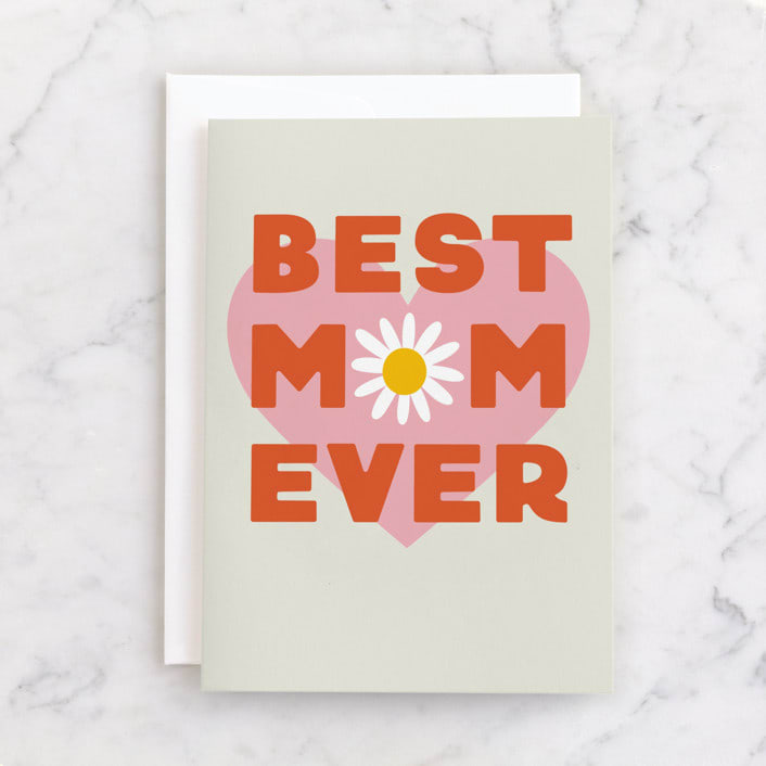 "Retro Mom" - Single Greeting Cards in Terracotta by Everett Paper Goods - Front