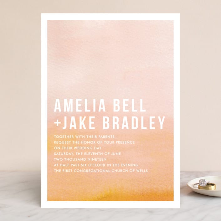 "Ombre" - Wedding Invitations in Mandarin by Dean Street - Front