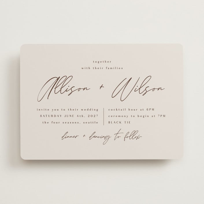 "Love Note" - Wedding Invitations in Ecru by AK Graphics - Front