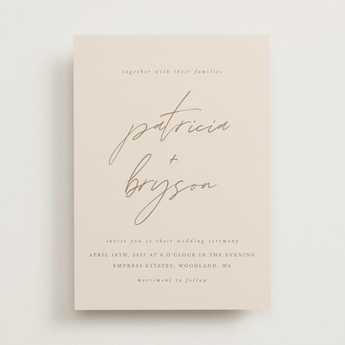 "Everlasting Love" - Wedding Invitations in Linen by Brandy Folse - Front