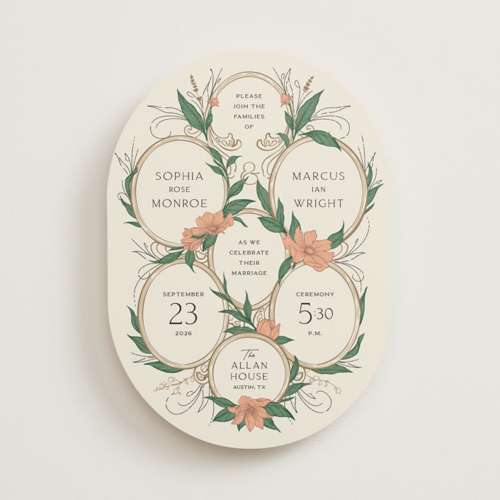 "Charming" - Wedding Invitations in Almond by GeekInk Design - Front