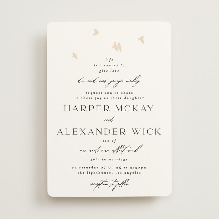"Soar" - Wedding Invitations in Cream by Phrosné Barwood - Front