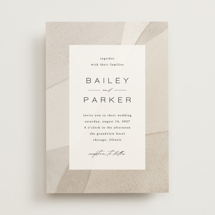 "Gossamer" - Wedding Invitations in Sandstone by Kate Ahn - Front