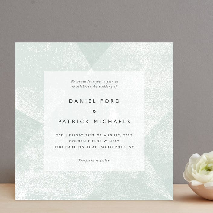 "Elegantly Minimal" - Wedding Invitations in Seafoam by itsjensworld - Front