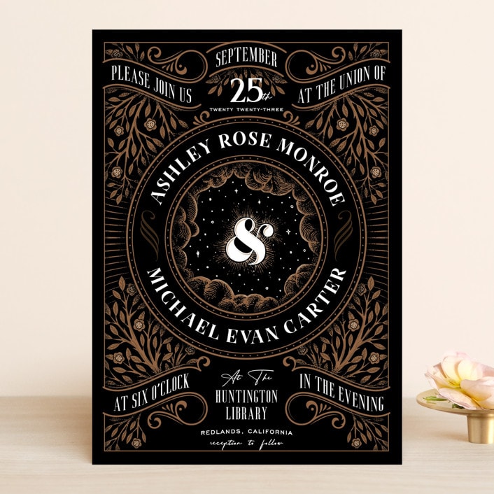 "Grand Natura" - Wedding Invitations in Noir by GeekInk Design - Front
