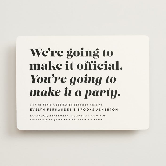 "Make it official" - Wedding Invitations in Panda by Lea Delaveris - Front