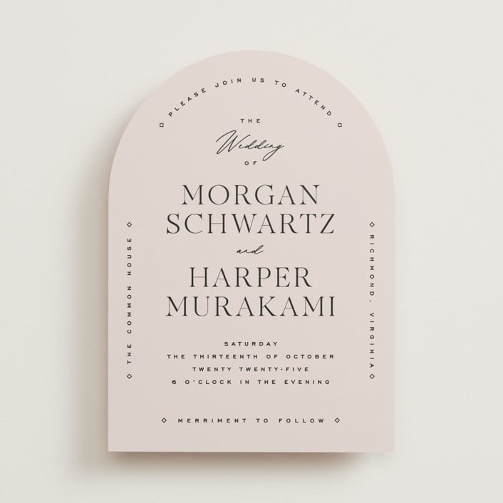 "Coco" - Wedding Invitations in Linen by Carly Reed Walker - Front