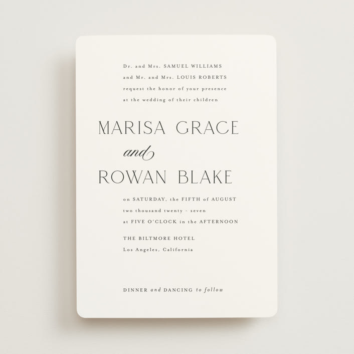 "Classic Chic" - Wedding Invitations in Pearl by Shirley Lin Schneider - Front