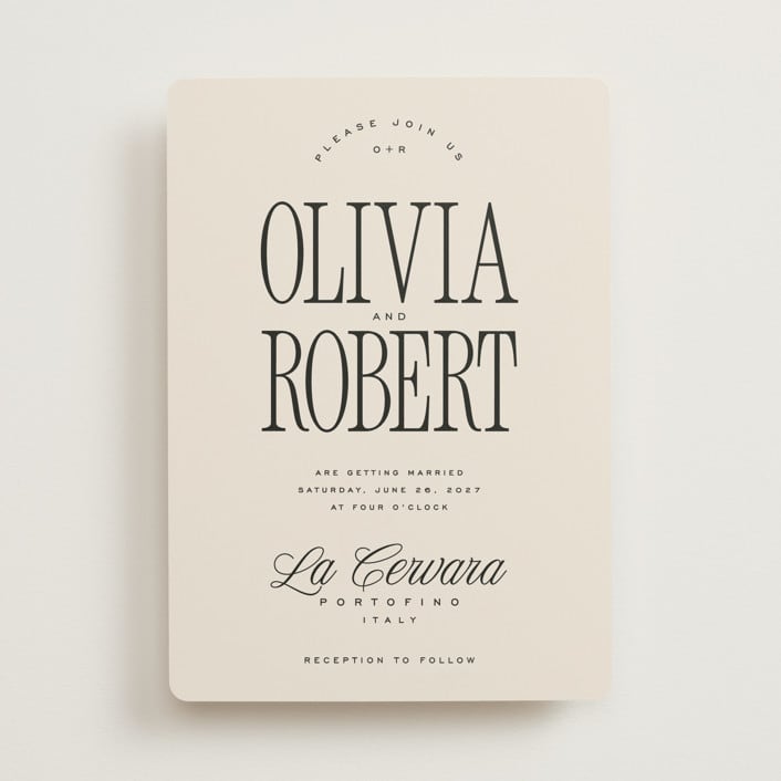"Riviera" - Wedding Invitations in Linen by Kelly Schmidt - Front