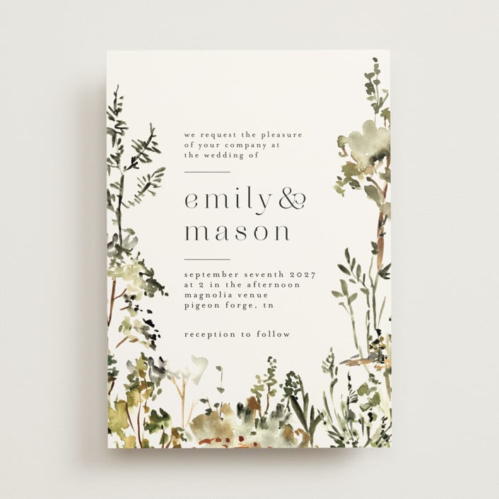 "We Walk Together" - Wedding Invitations in Evergreen by Petra Kern - Front