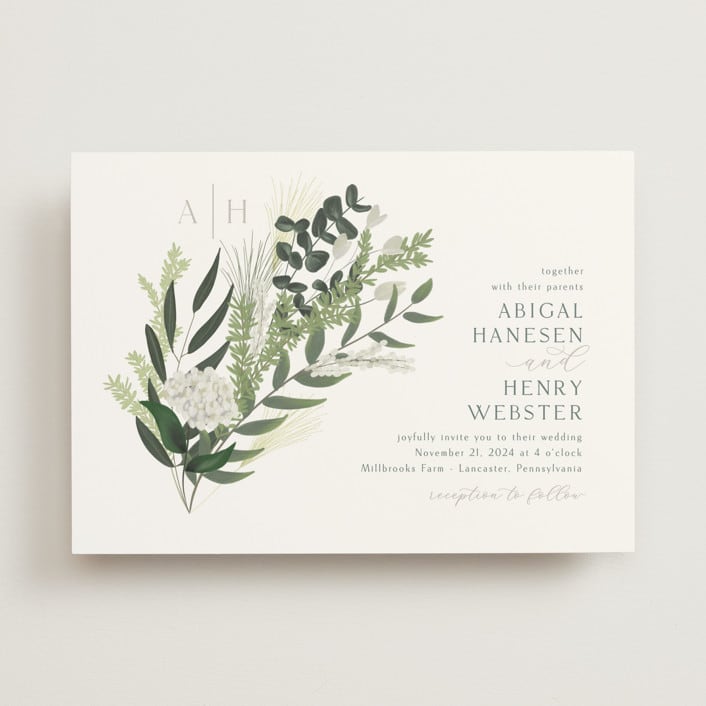 "Collection" - Wedding Invitations in Blanco by Kaydi Bishop - Front