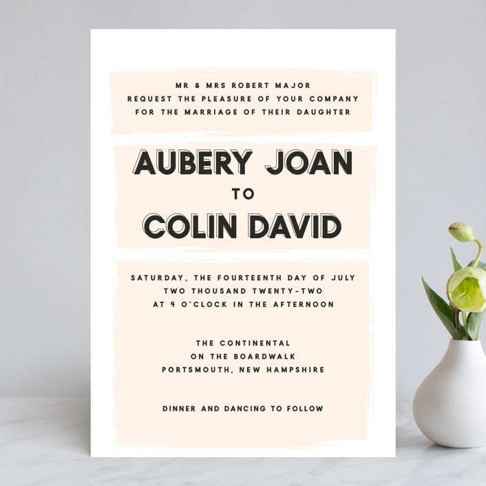 "bold blush" - Wedding Invitations in Blush by frances mathys - Front