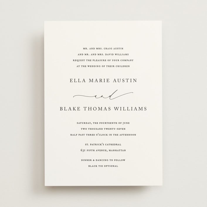 "Breathe" - Wedding Invitations in Linen by Jennifer Postorino - Front
