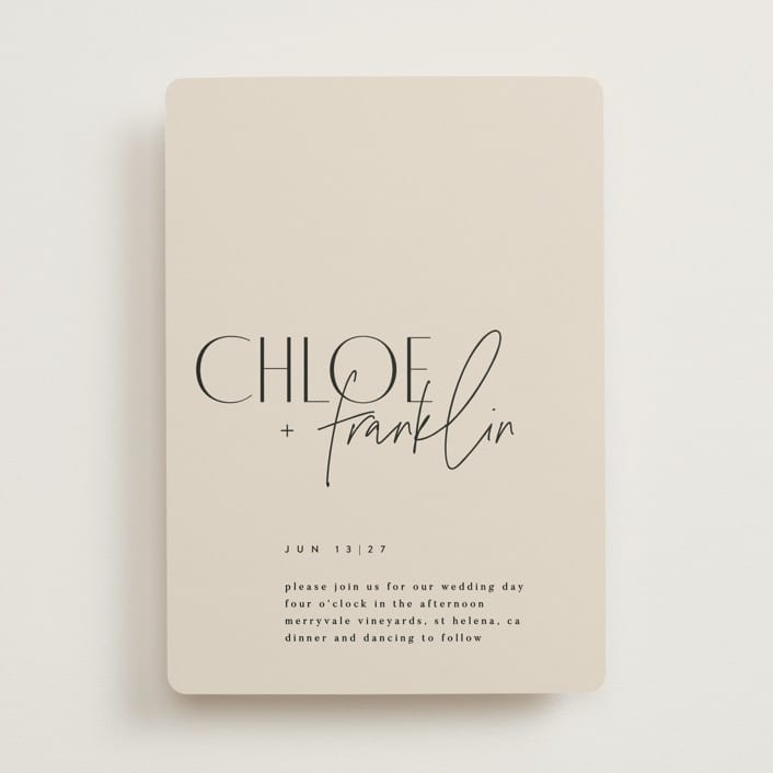 "Layered" - Wedding Invitations in Natural by Kelly Schmidt - Front