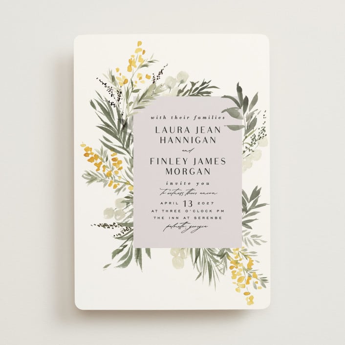 "mimosa" - Wedding Invitations in Dandelion by Everett Paper Goods - Front