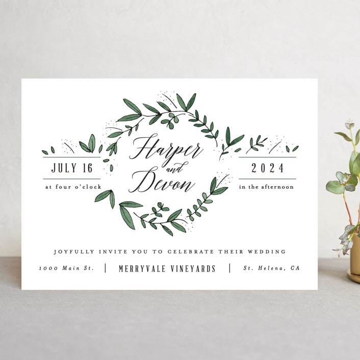 "Floral Wreath" - Wedding Invitations in Fresh by Kelly Schmidt - Front