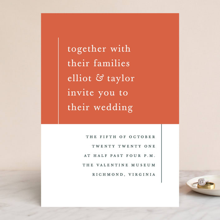 "Evermore" - Wedding Invitations in Harvest by Carly Reed Walker - Front