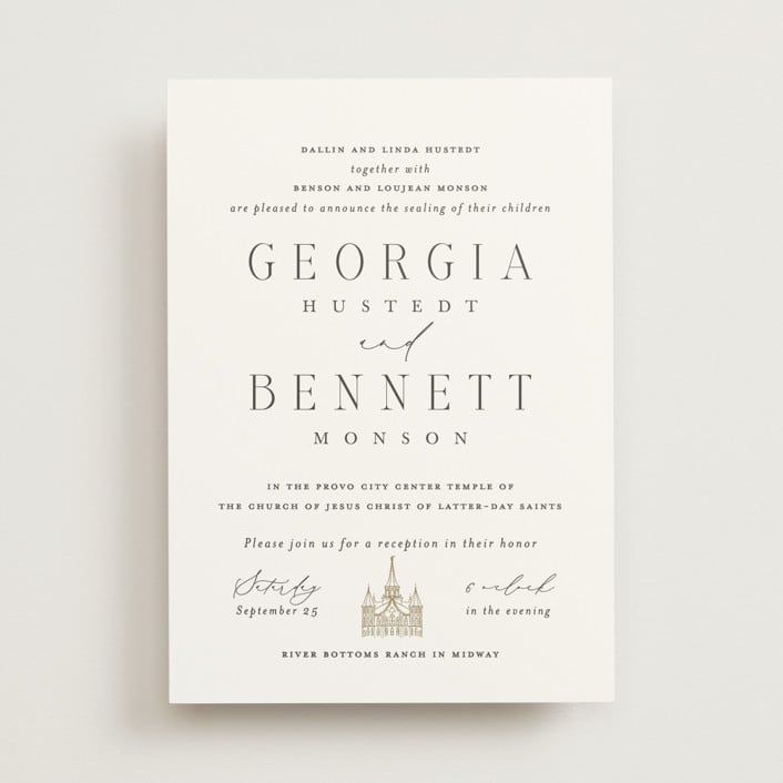 "City Center" - Wedding Invitations in Cotton by Erin L. Wilson - Front