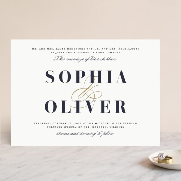 "Bold Love" - Wedding Invitations in Antique by Brandy Folse - Front