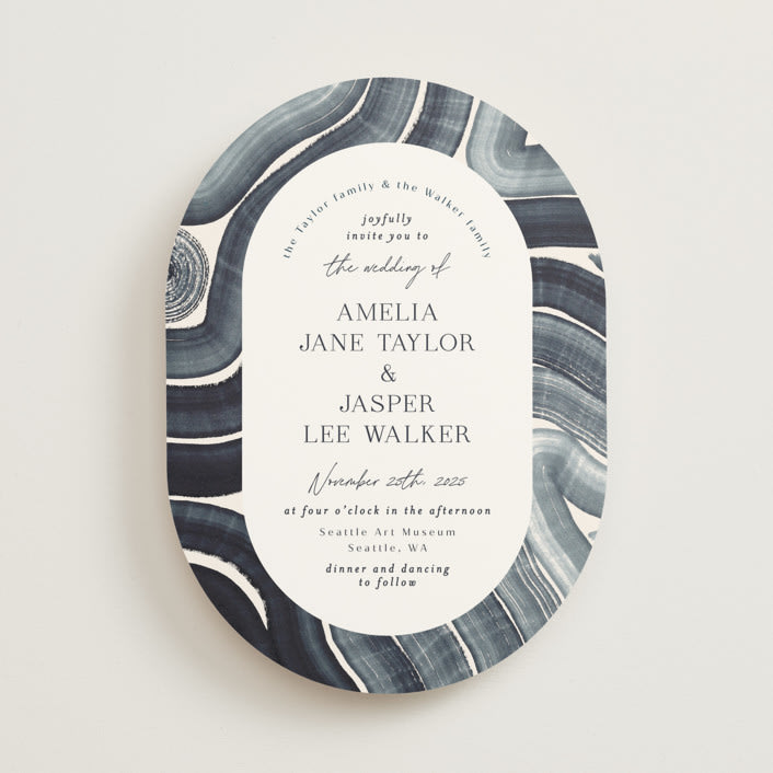 "Painted Trails" - Wedding Invitations in Navy by Alethea and Ruth - Front