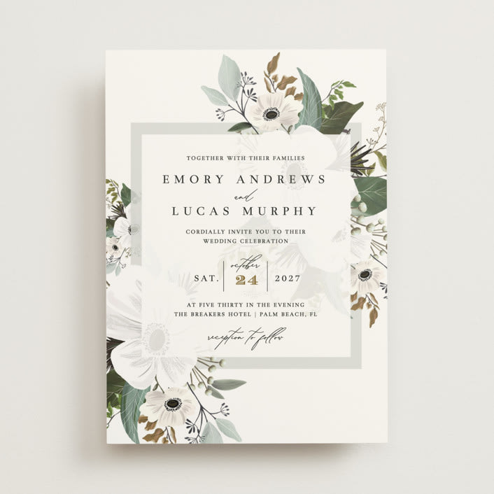 "Inverness" - Wedding Invitations in Pistachio by Nicole Whiddon - Front