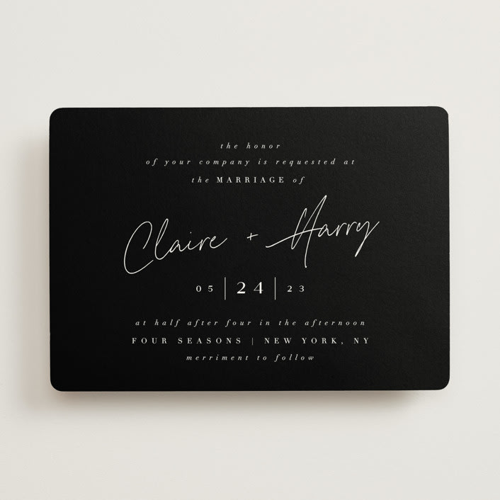 "Gotham" - Wedding Invitations in Ink by Ana Sharpe - Front
