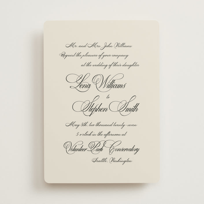 "Old Fashioned" - Wedding Invitations in Night by Ani Somi - Front