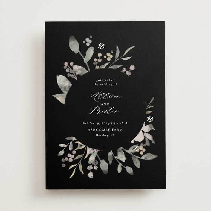 "Enchanted fields" - Wedding Invitations in Noir by Jennifer Wick - Front